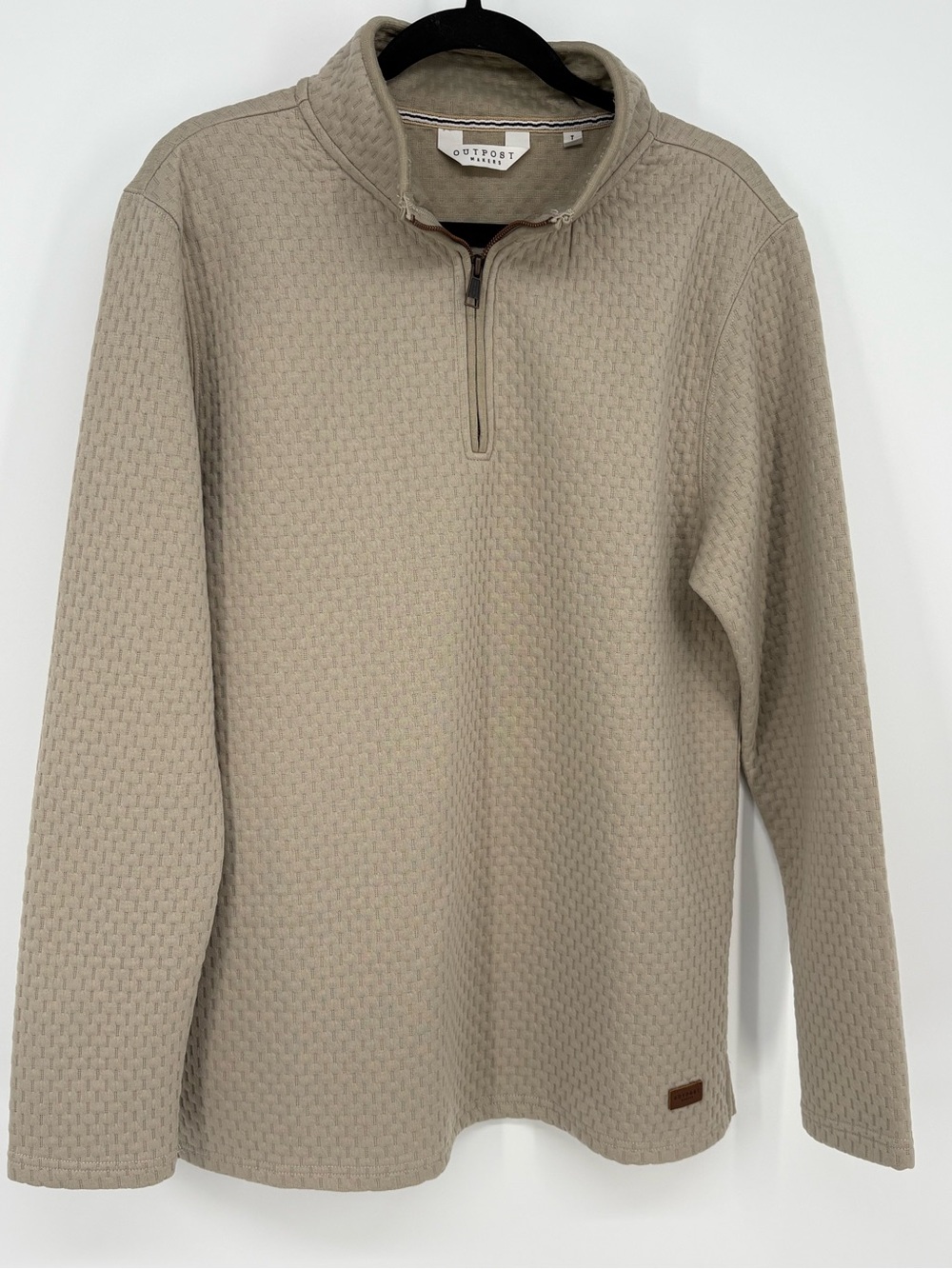 Outpost Makers Pullover Tan Waffle Knit Mens Large